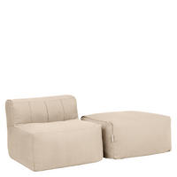 SITZSACK-SOFA Outdoor 2-tlg.: Sessel, Fußstütze - Beige, Textil (190/68/100cm) - icon