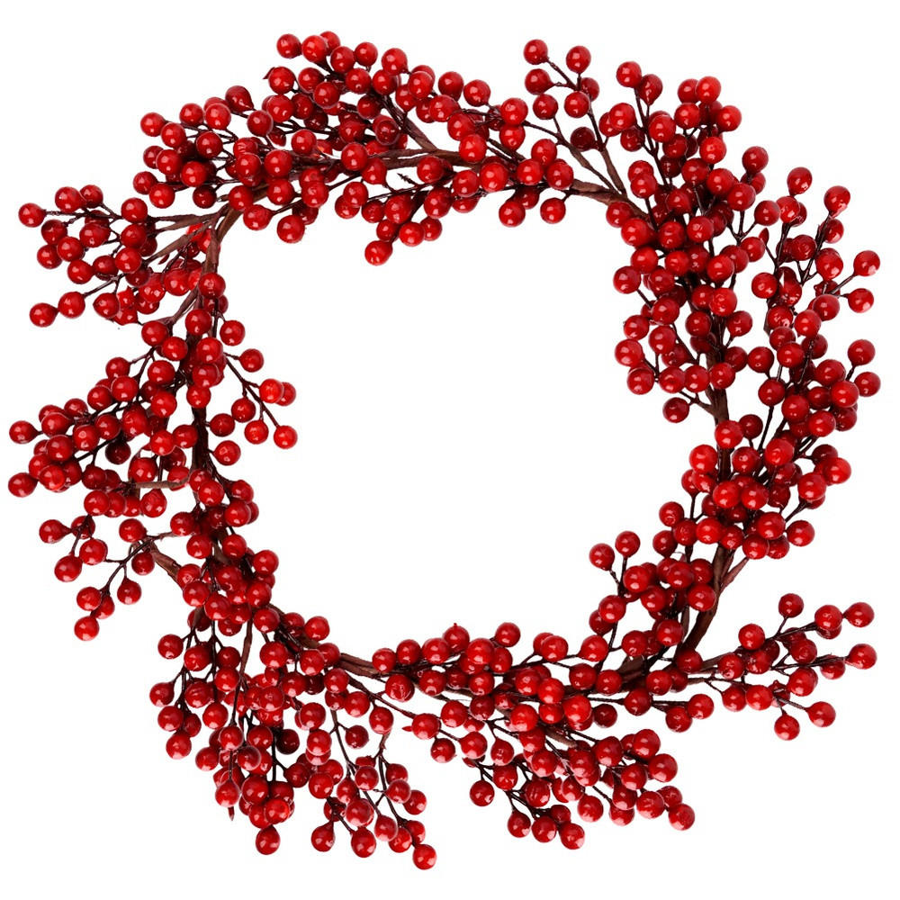 WEIHNACHTSKRANZ Stechpalme 50 cm Rot - Rot, Kunststoff (12cm) - Home Styling Collection