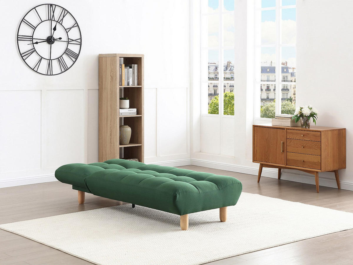 RECAMIERE mit Schlaffunktion - 1 -Sitzer - Polyester - grün - ESTEBAN - Grün, Textil (84/87/165cm) - Vente-Unique