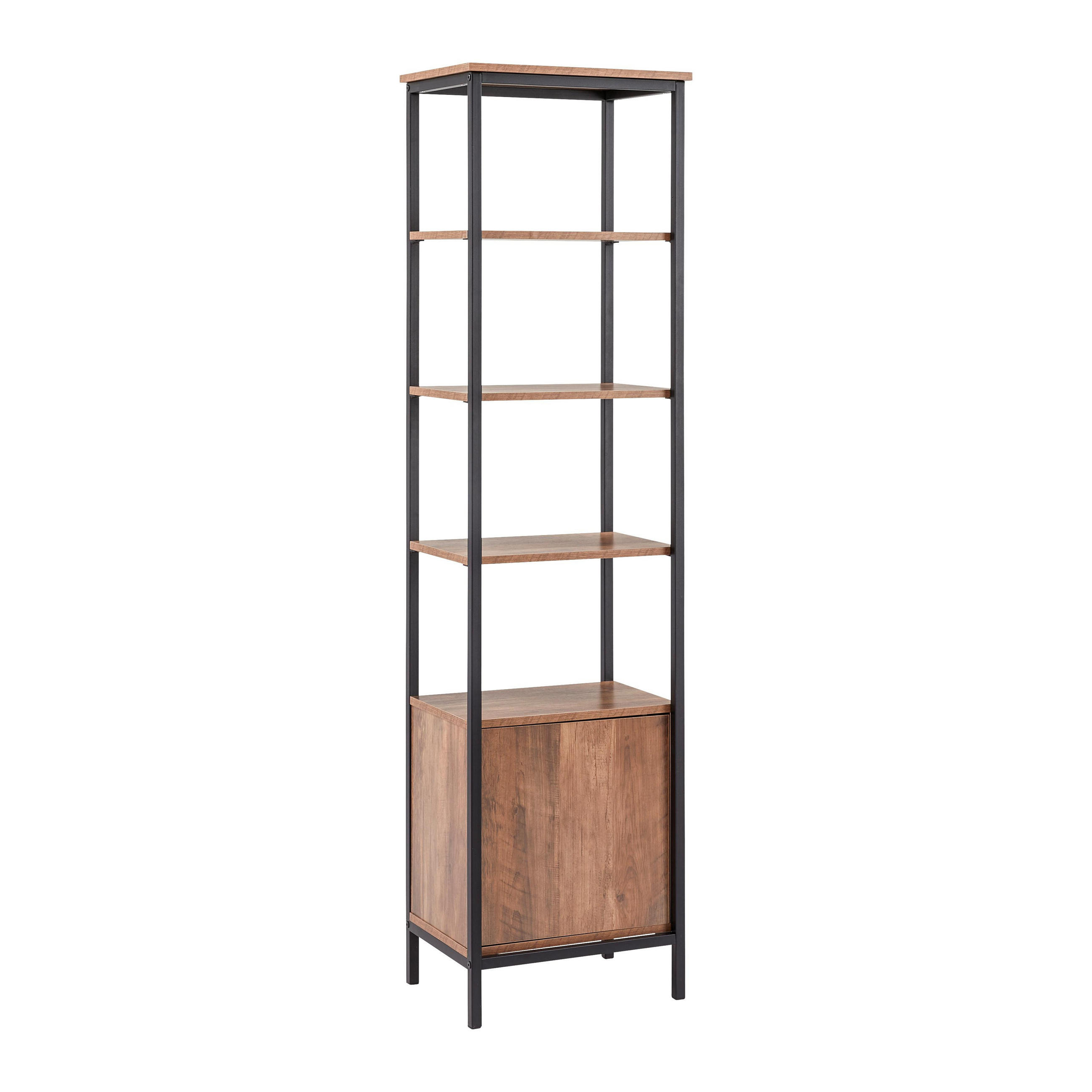 HOCHSCHRANK Dell Braun/Schwarz ca. 45 /172 / 34 cm - Naturfarben, Holzwerkstoff (45/172/34cm) - Bessagi Home