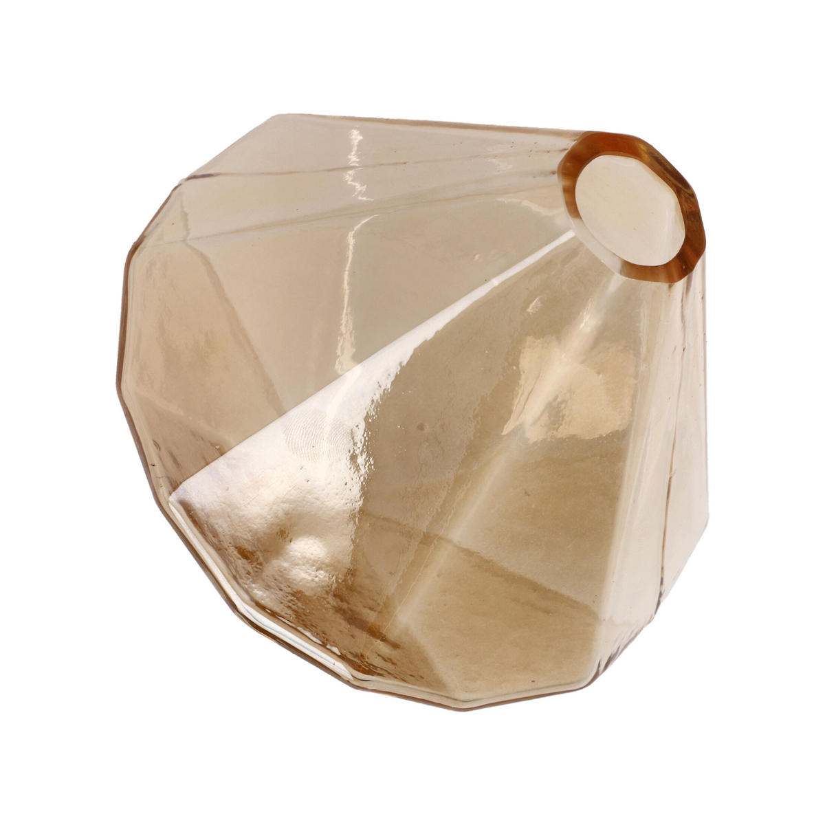 VASE Diamond Shiny Sand, Glas, 12 cm - Beige, Glas (12cm) - Goebel