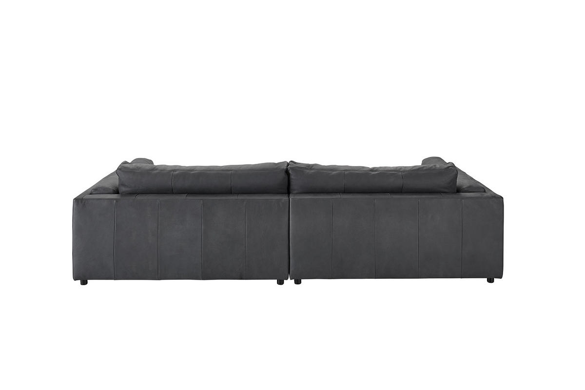 BIG SOFA RAINA Anthrazit Leder - Anthrazit/Schwarz, Leder/Kunststoff (254/85/150cm) - KAWOLA