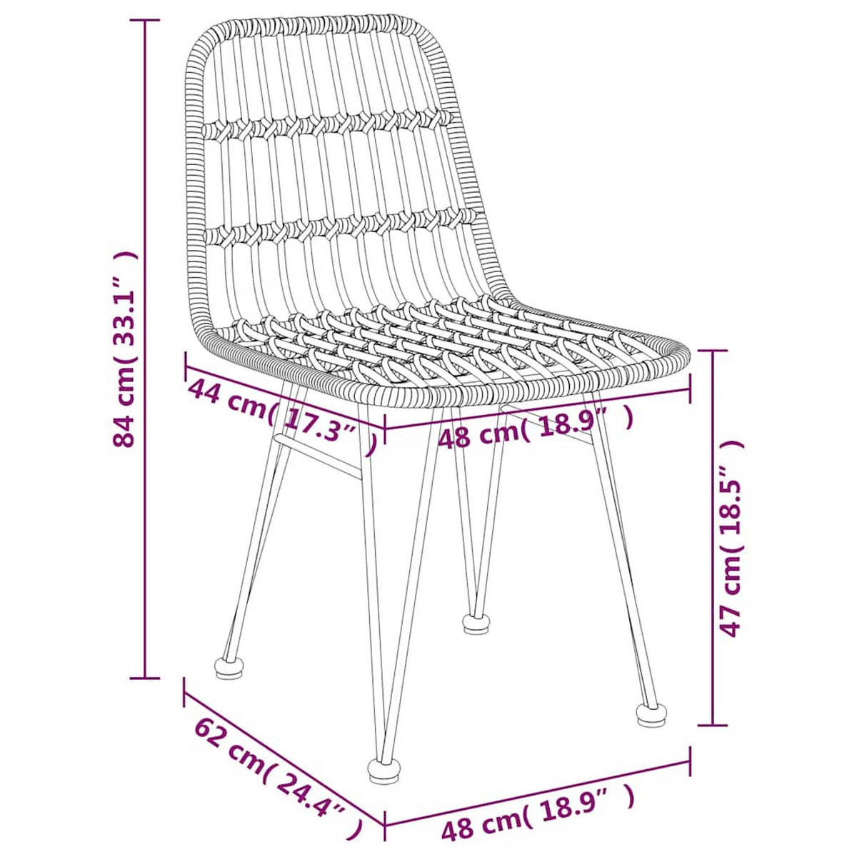 GARTEN-ESSGRUPPE 5-TLG. Schwarz Poly Rattan - Schwarz, Kunststoff - vidaXL