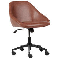 SCHREIBTISCHSTUHL Kunstleder Braun Bardsdale - Braun, Kunststoff (60/77/60cm) - Beliani