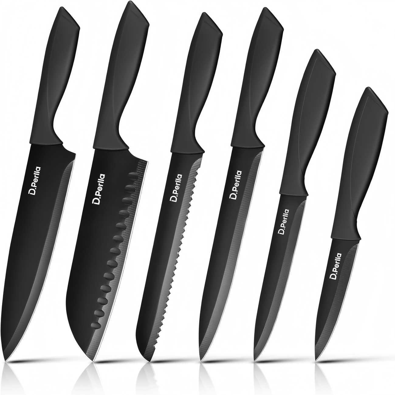 EDELSTAHL-MESSERSET DP041 Schwarz - Schwarz, Metall - D.Perlla