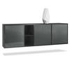 SIDEBOARD Cuba Türen in Grau Hochglanz - Grau, Holzwerkstoff (182/53/35cm) - Vladon