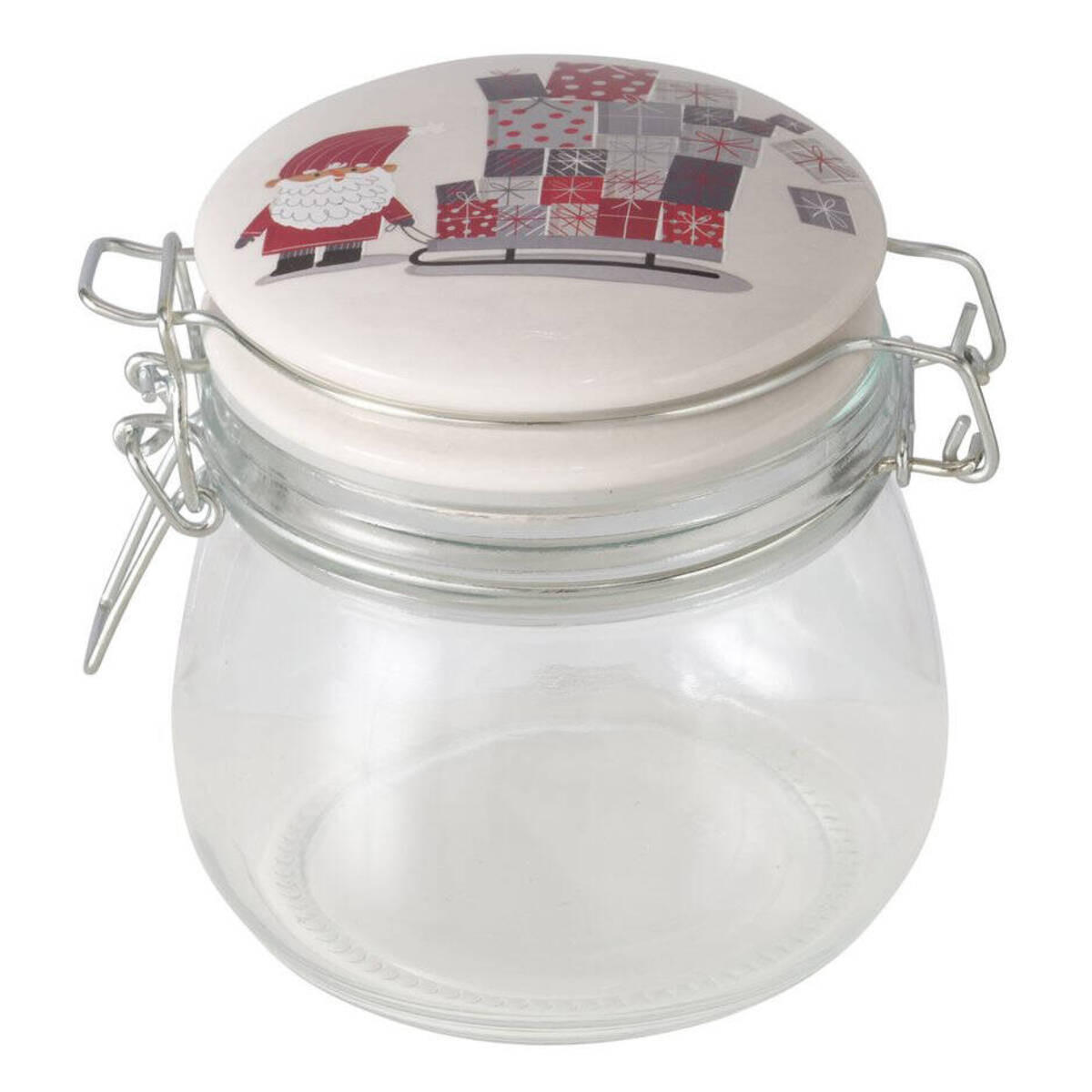 GLASBEHÄLTER Porzellandeckel Monti 450 ml - Transparent/Multicolor, Glas (10.4/11.3/12.9cm) - Boltze Home