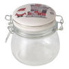 GLASBEHÄLTER Porzellandeckel Monti 450 ml - Transparent/Multicolor, Glas (10.4/11.3/12.9cm) - Boltze Home