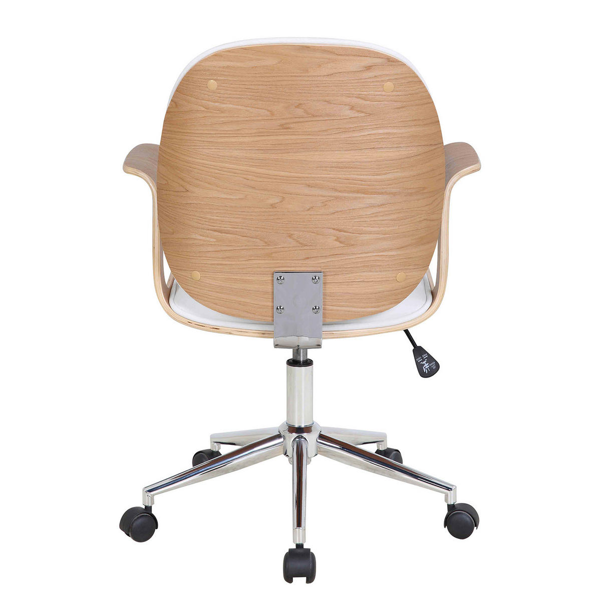 BÜRODREHSTUHL - Kunstleder - Eschefarben/Weiß, Holzwerkstoff (68/91/61cm) - home24