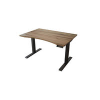 SCHREIBTISCH 120/80/65 - 130 cm elektrisch höhenverstellbar aus Kernbuche ergonomisch - Schwarz/Braun, Holz (80/120/65cm) - MeinMassivholz