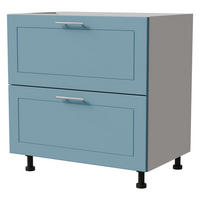 SCHUBLADENUNTERSCHRANK Bari D2/80 Weiß / RAL 5024 pastellblau 80 / 50 / 82cm HETTICH Vollauszug - Blau/Weiß, Holz/Holzwerkstoff (80/82/50cm) - Feldmann-Wohnen