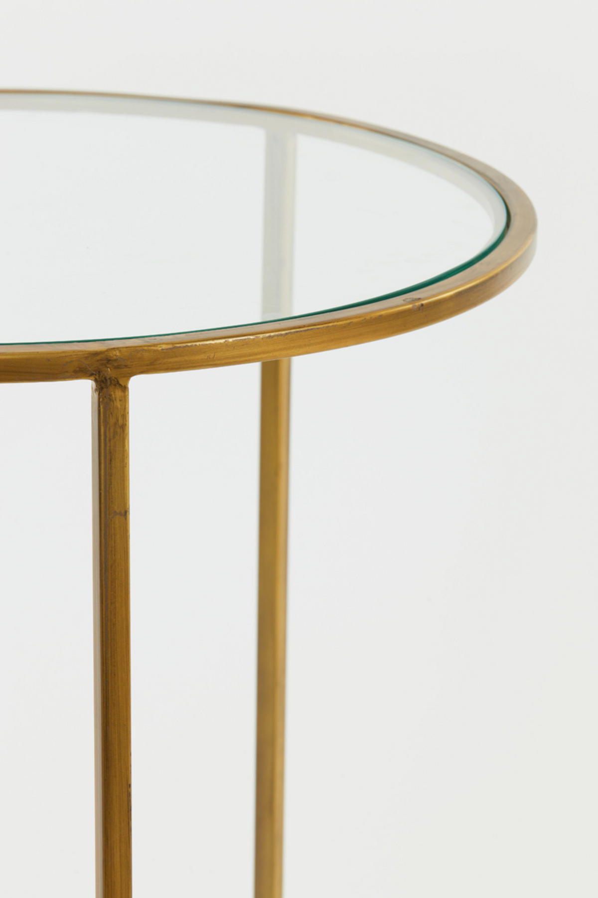 BEISTELLTISCH Duarte Gold Ø50/52 cm 2er-Set - Klar/Goldfarben, Metall (50/50/52cm) - Light & Living