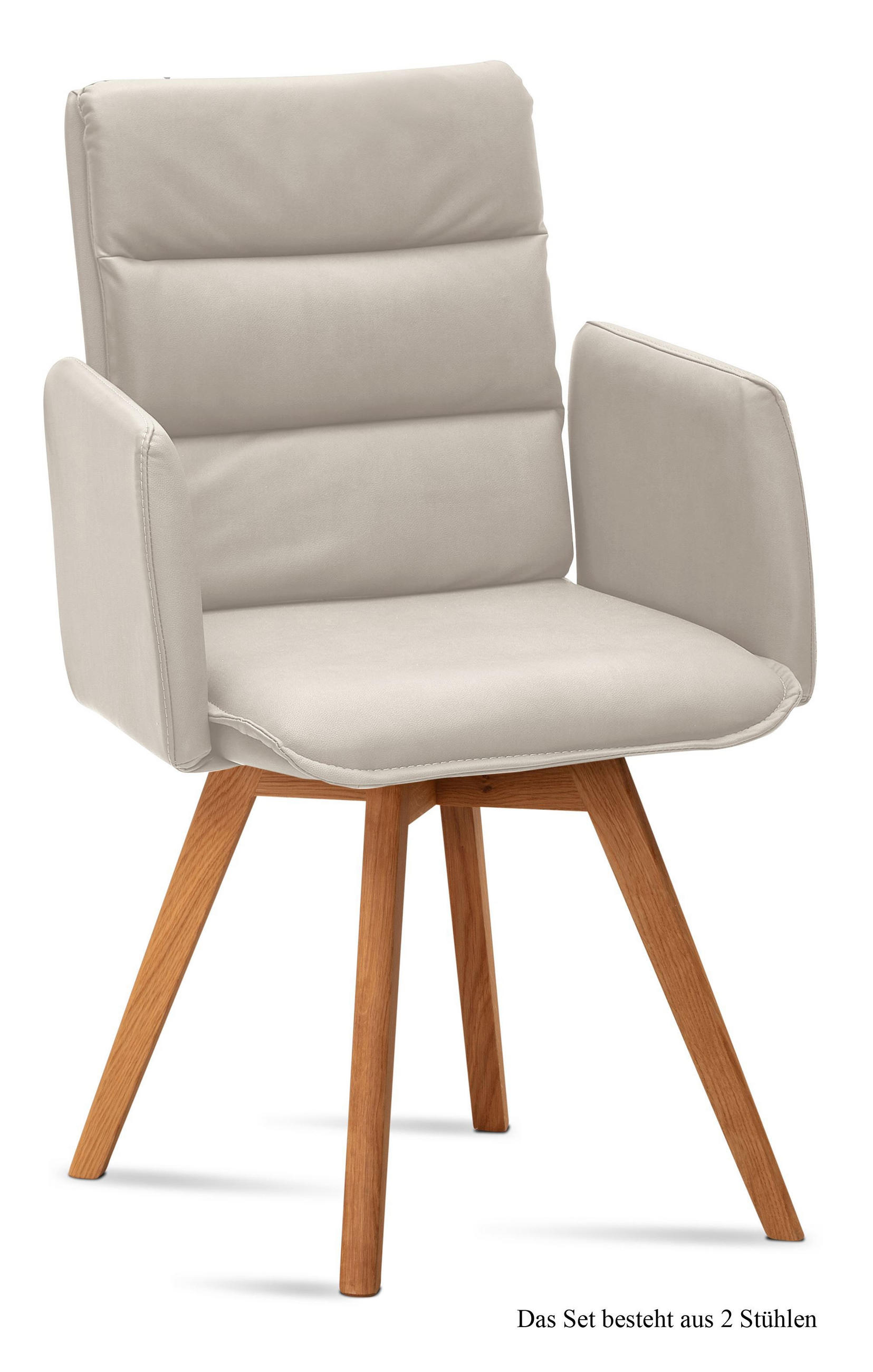ARMLEHNSTUHL (2er-Set) Dodie 52x92x60 Eiche geölt/Natur - Eichefarben/Naturfarben, Kunststoff (60/92/52cm) - 58aufmkessel