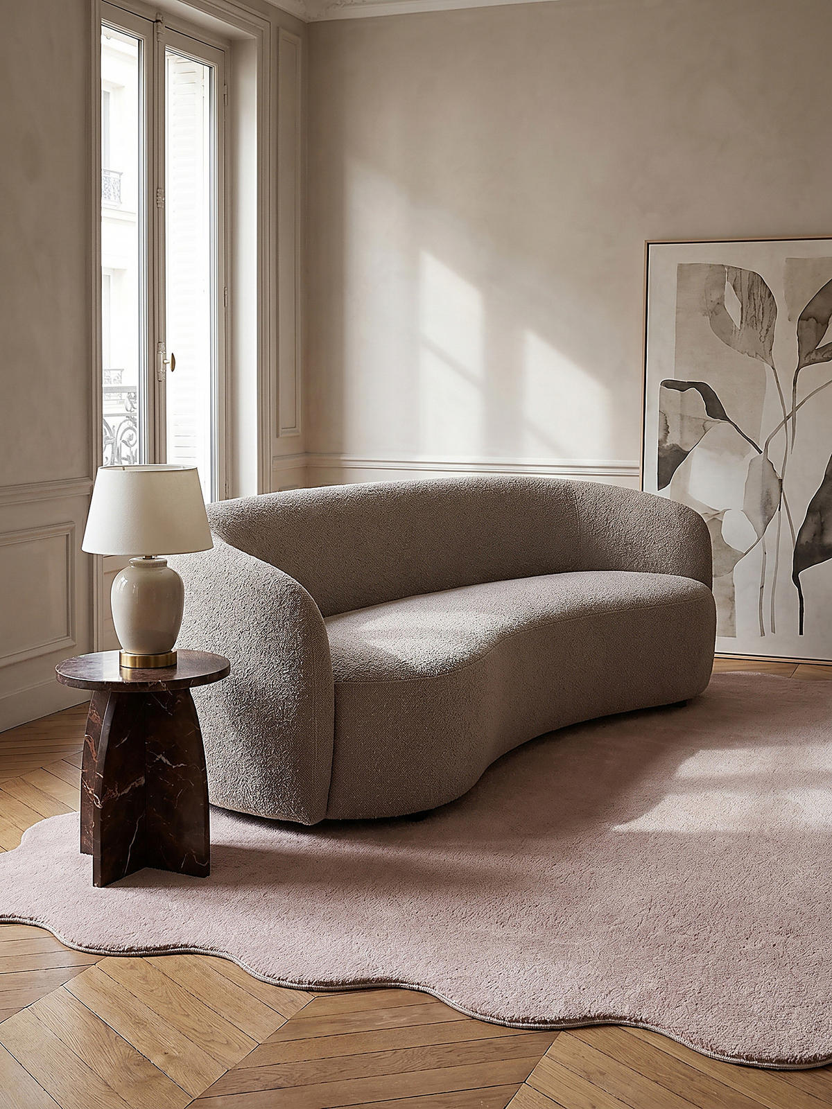 HOCHFLORTEPPICH Antirutsch Uni TIRSO Polyester Puderrosa 140 x 200 cm - Rosa, Textil (140/200cm) - KADIMA DESIGN