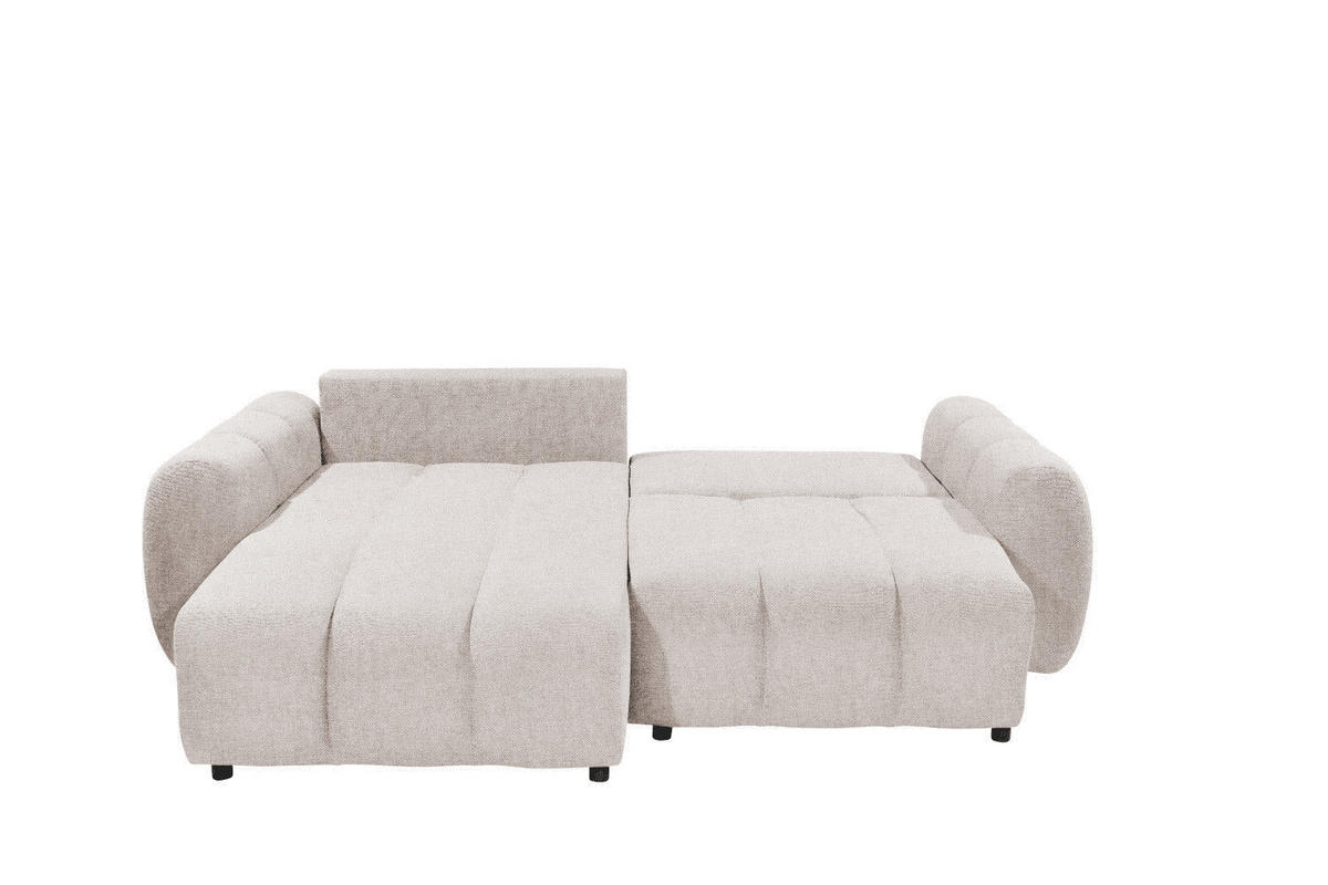 ECKSCHLAFSOFA mit Schlaffunktion und Bettkasten, beidseitig montierbar - Ecru/Beige, Holz/Kunststoff (260/192cm) - ed exciting design