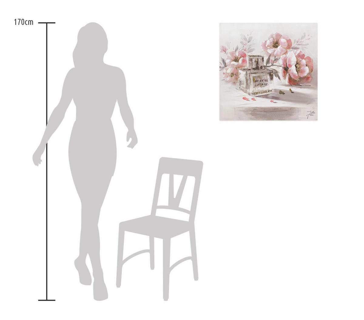 ACRYLBILD HANDGEMALT 60/60 cm - Pink, Holz/Textil (60/60cm) - KUNSTLOFT