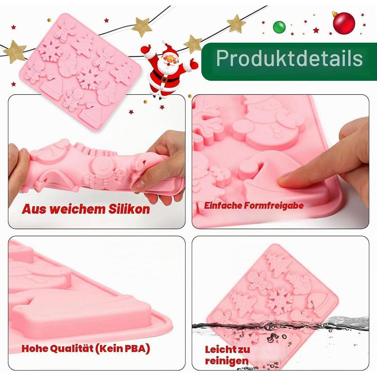 SILIKONFORM Weihnachten Rosa - Rosa, Kunststoff
