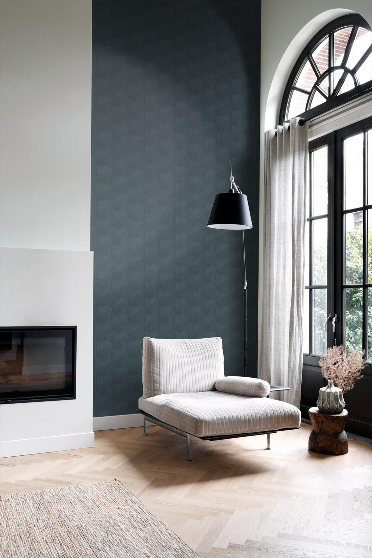 TAPETE 3D-Muster 50 x 900 cm - Blau, Papier (50/900cm) - Origin Wallcoverings