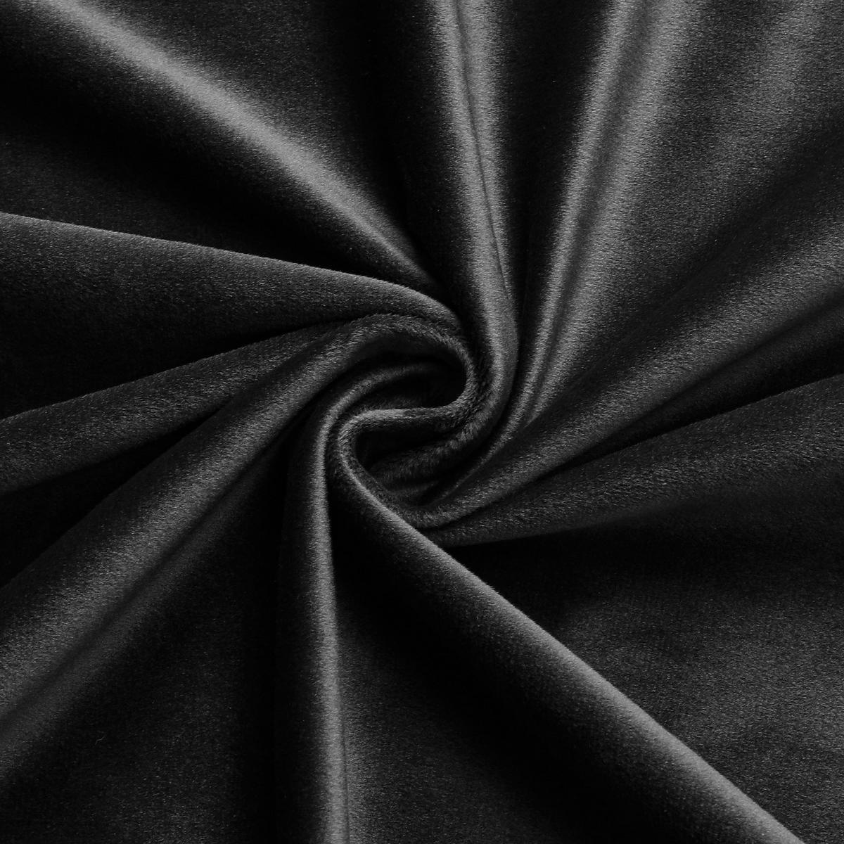 VORHANG Ösen Samt 300/245 cm Schwarz - Schwarz, Textil (300/245/245cm) - TiborTex