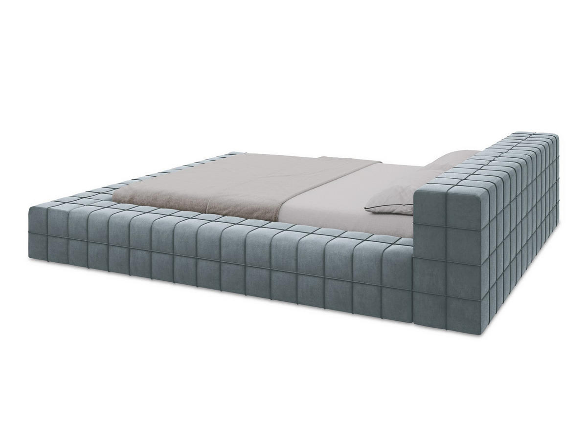 POLSTERBETT mit Lattenrost 220x260 Blau - Blau/Schwarz, Kunststoff/Textil (160/200cm) - Makamii