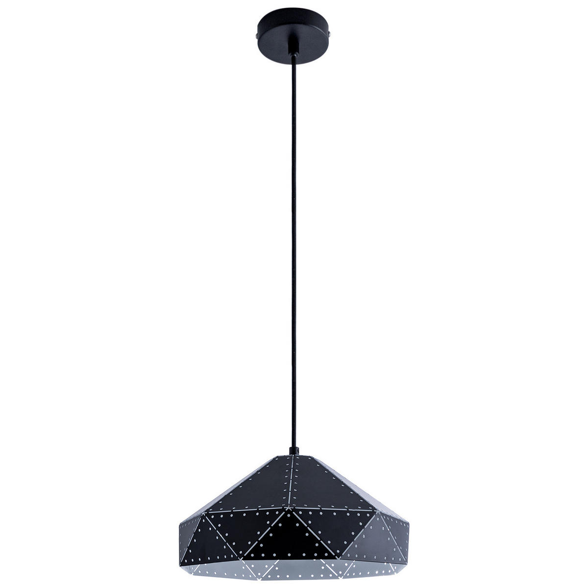 PENDELLEUCHTE Sayid - Schwarz/Weiß, Metall (32/32/16cm) - Paco Home