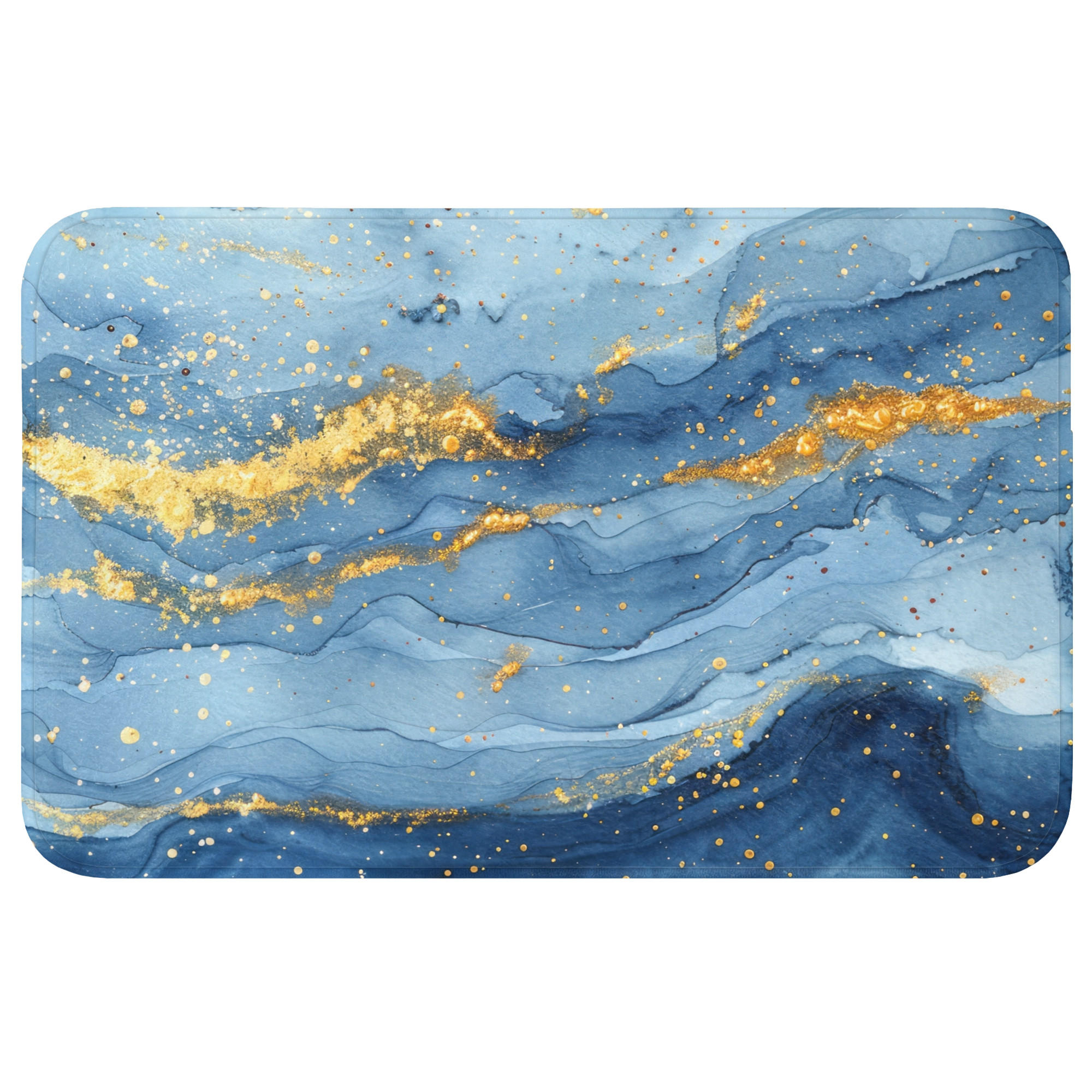 OnlyWow WC PŘEDLOŽKA Akvarel - modrá - umění - zlatá - luxusní - moderní 80x50 cm