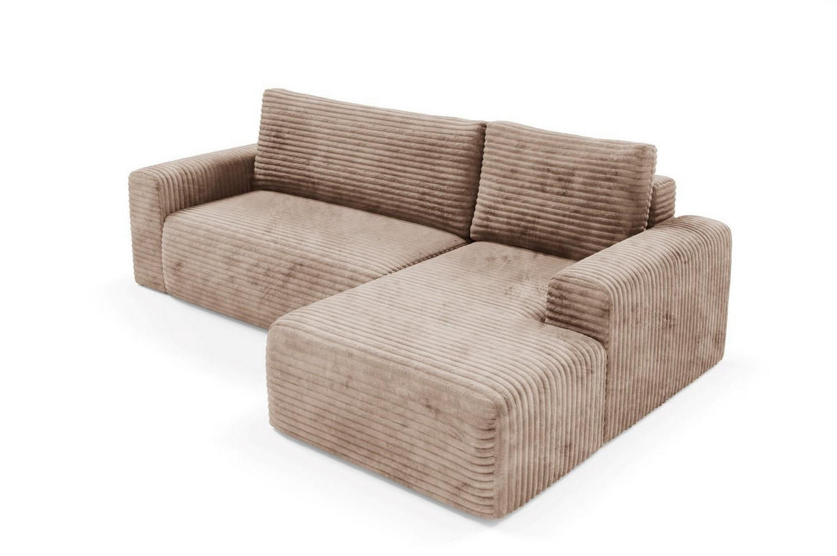 ECKSOFA mit Schlaffunktion Brown - Beige, Textil (268/163cm) - Furnisell