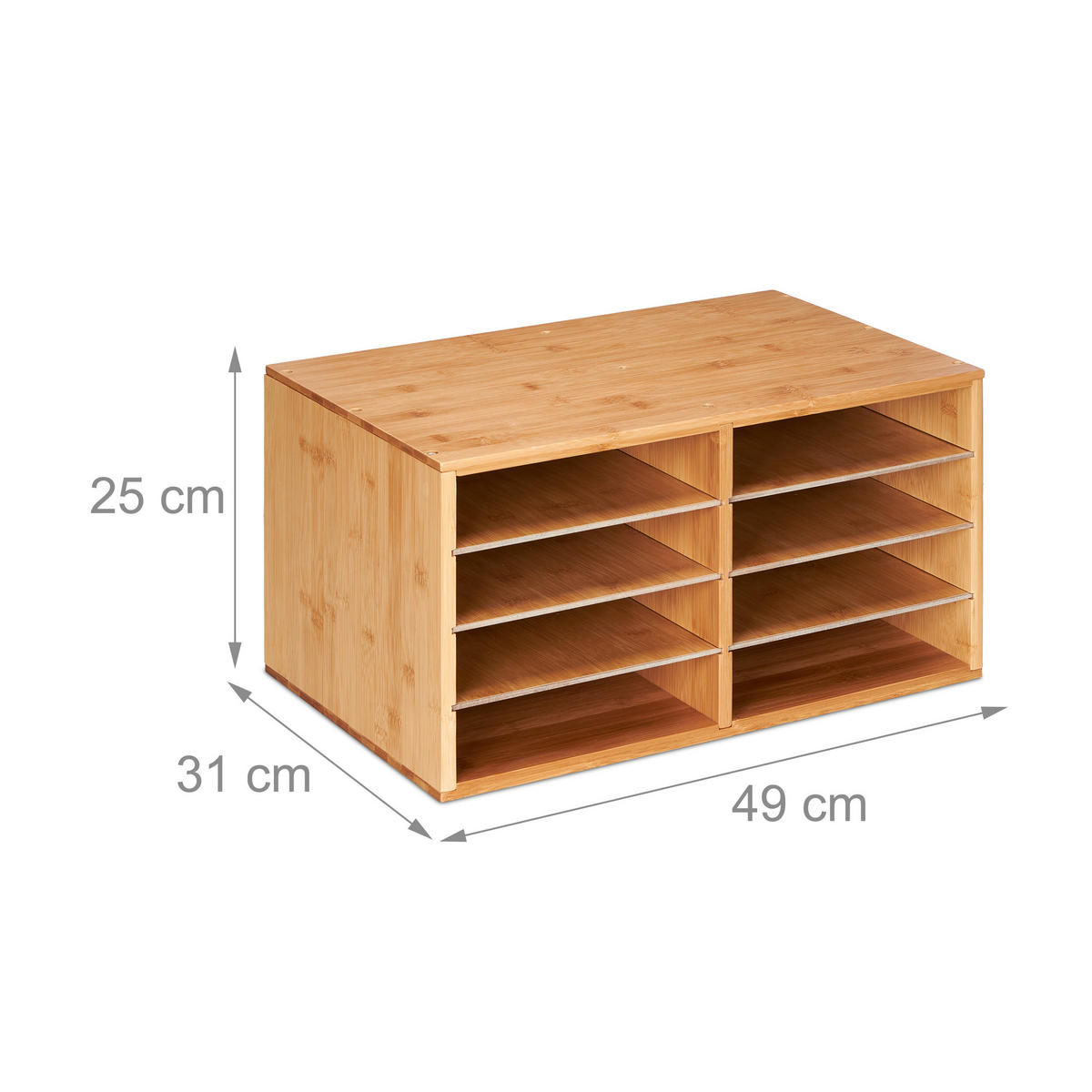 UKLADANIE dokumentov - svetlohnedá, drevo/kompozitné drevo (49/25/31cm) - Relaxdays