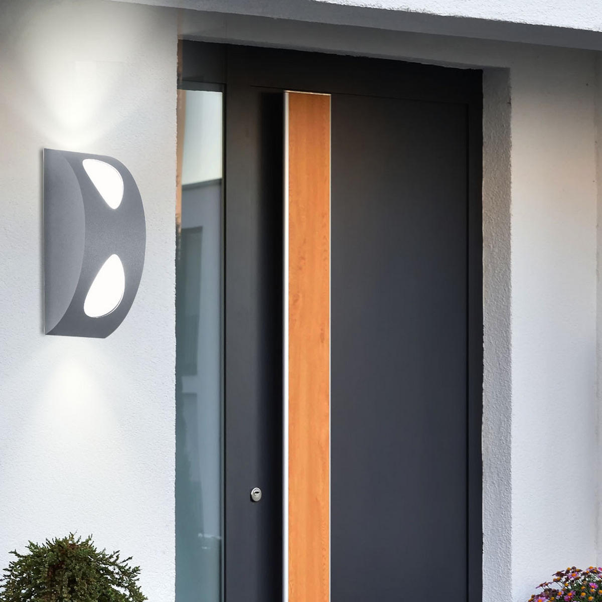 LED AUßEN-WANDLEUCHTE Alu Silber Weiß 5er Set - Silberfarben, Metall (7/19/8cm)