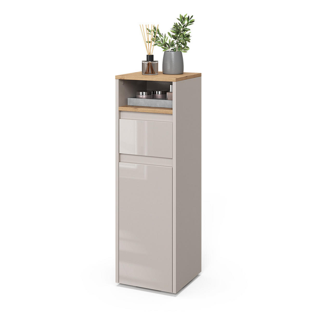 STŘEDNÍ SKŘÍŇKA Majest Kašmír/Řemeselné - kašmírová/světle šedá, kompozitní dřevo (30.2/96.3/30cm) - Vicco