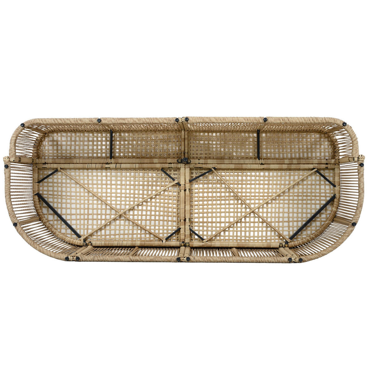 GARTENGARNITUR 4-teiliges Gartenmöbel Set,PE Rattan Outdoor Lounge Set,Weiß-Braun - Weiß, Metall - LVHOM