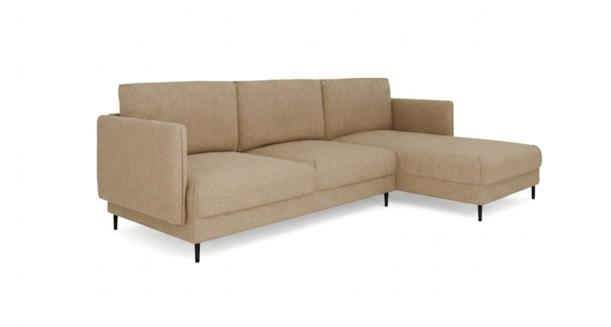 ECKSOFA Helmer In Stoff Baloo - Beige, Holzwerkstoff/Textil (293/164cm) - Fun Möbel