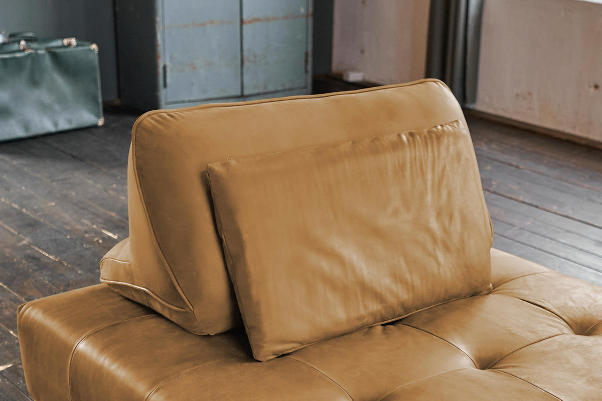 RÜCKENKISSEN WIOLO Braun Leder - Braun, Leder (80/46cm) - KAWOLA