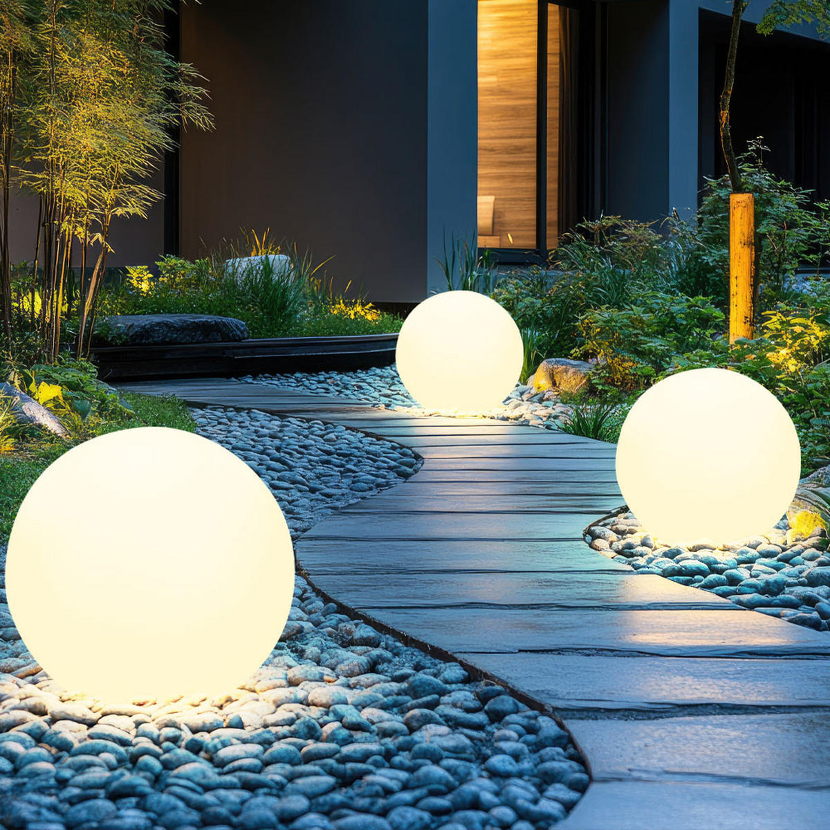 LED AUSSENLEUCHTE TOULA Weiß - Weiß, Kunststoff (30/30/45cm) - Globo Lighting