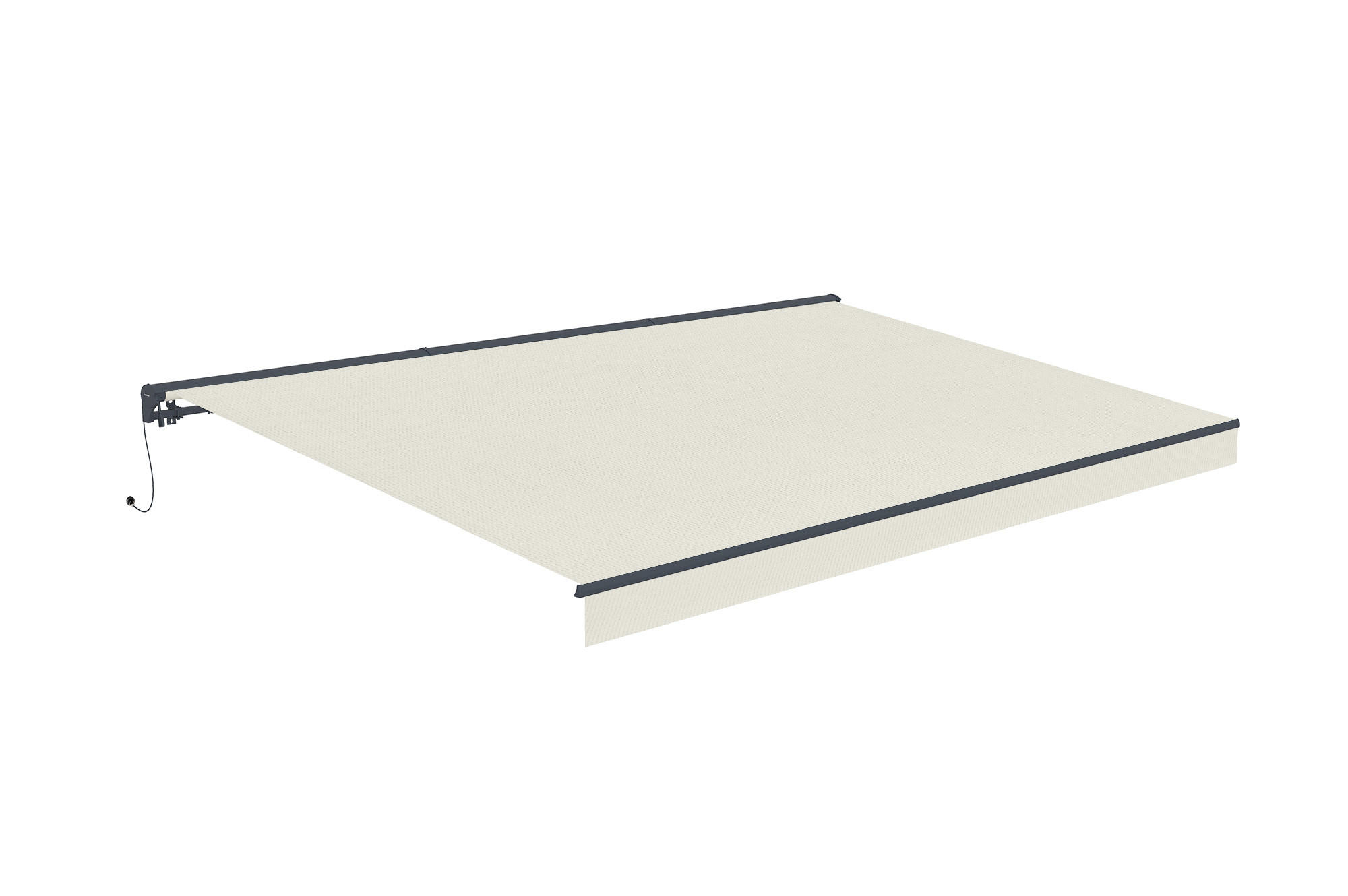 HALBKASSETTENMARKISE Fazzio Beige 5m x 3m motorisierte - Premium-Leinwand 320g/m² - Beige, Metall (500/270/300cm) - Cazeboo