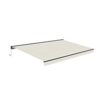 HALBKASSETTENMARKISE Fazzio Beige 5m x 3m motorisierte - Premium-Leinwand 320g/m² - Beige, Metall (500/270/300cm) - Cazeboo