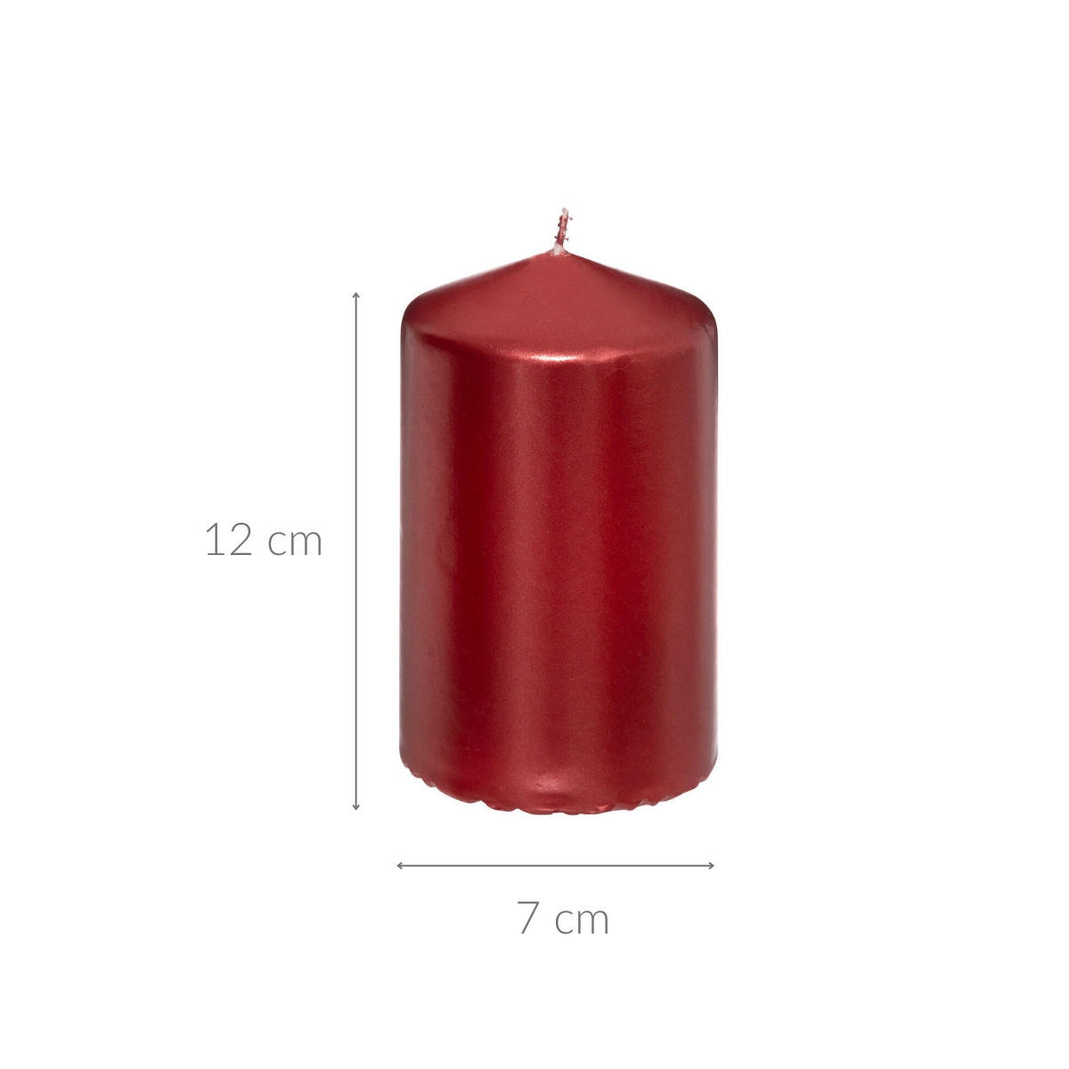 STUMPENKERZE glänzend 12 cm - Rot, Paraffin (7/12/7cm) - Atmosphera Createur d´interieur