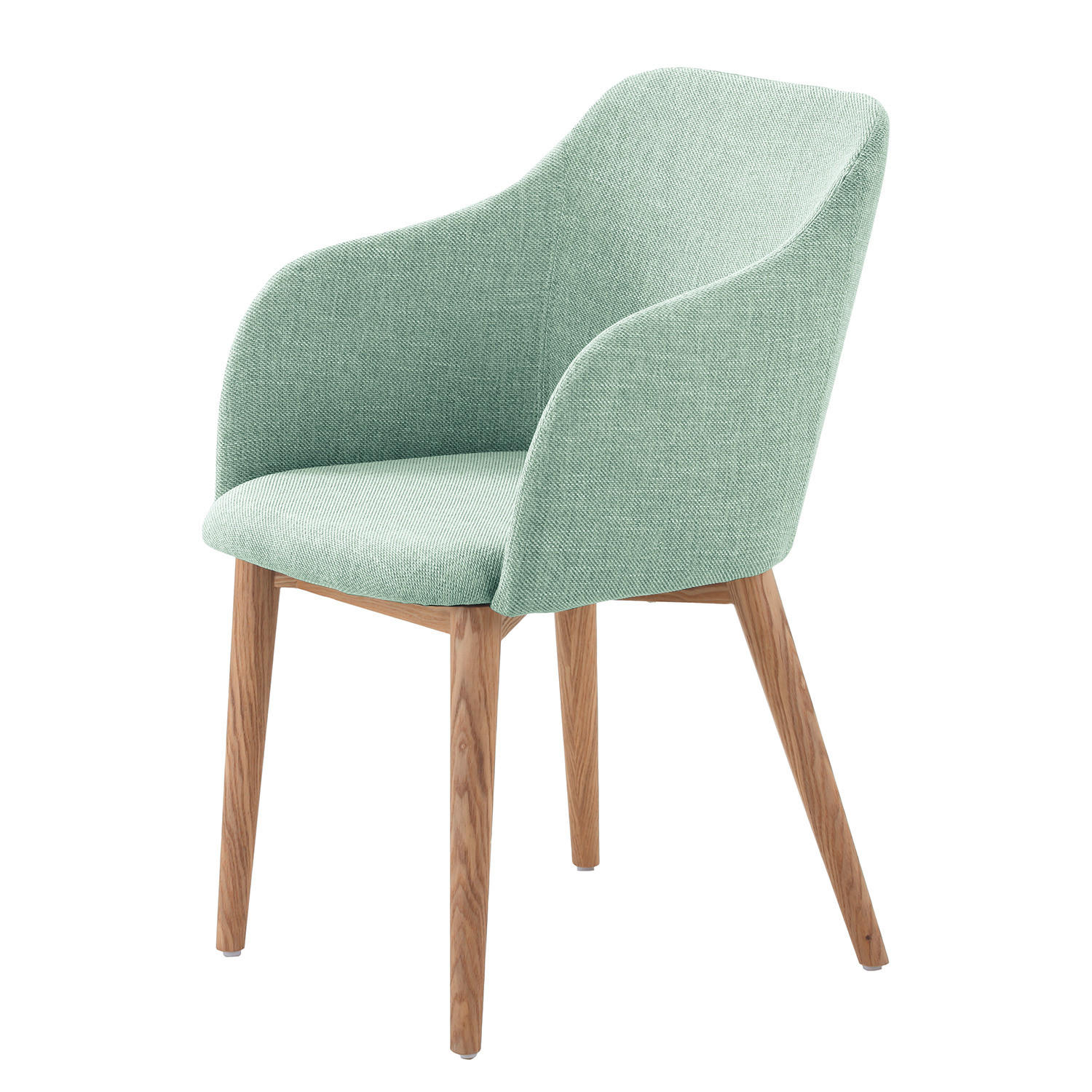 ARMLEHNENSTUHL - Webstoff / Esche massiv - Mintgrün, Textil (54/82/60cm) - home24