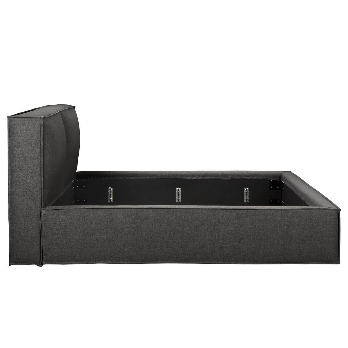 POLSTERBETT - Anthrazit, Textil (140/200cm) - home24