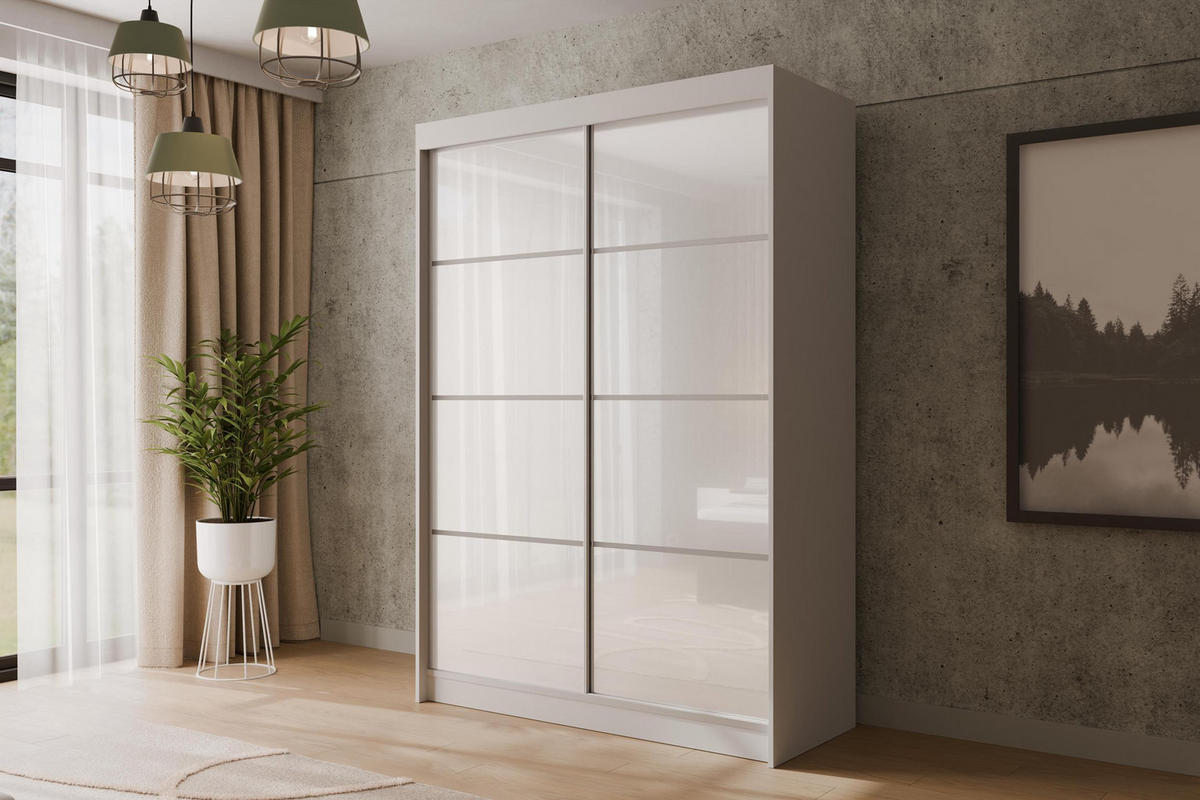 KLEIDERSCHRANK PEKA III - 120 cm - Weiß - Weiß, Holzwerkstoff (120/215/61cm) - ALTDECOR