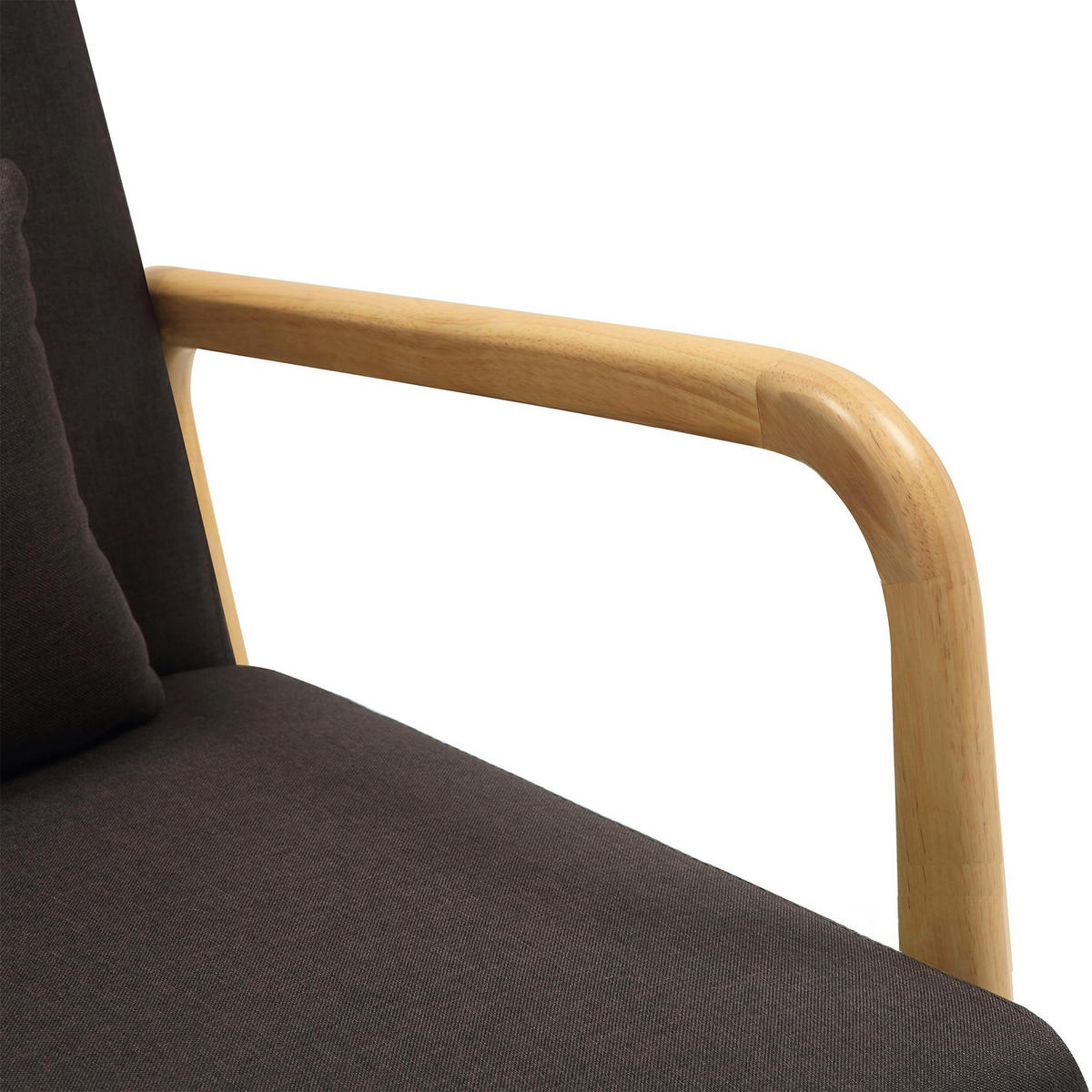SESSEL Holz braun - Eukalyptusholzfarben/Braun, Holz/Textil (64/74/80cm) - CLP
