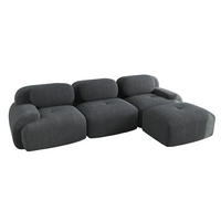 ECKSOFA modular rahmenlos Cord Grey - Grau, Kunststoff (178/298cm) - Meubliv