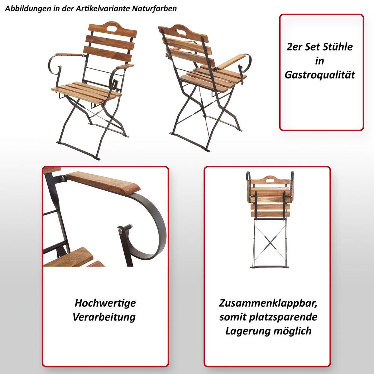 BIERGARTENSTUHL Dunkelbraun - Dunkelbraun, Holz (55/88/49cm) - MCW