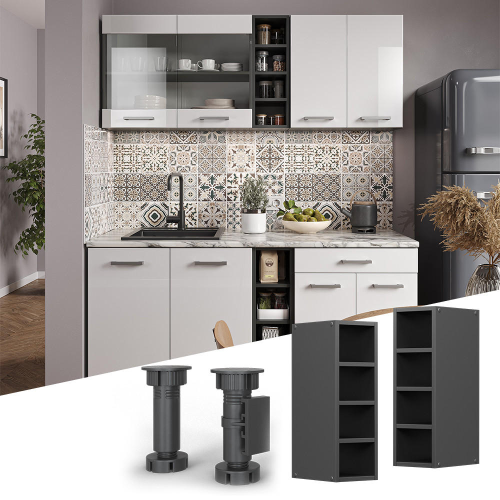 HÄNGESCHRANK R-Line Anthrazit 20 cm - Anthrazit, Holzwerkstoff (20/60/29cm) - Vicco