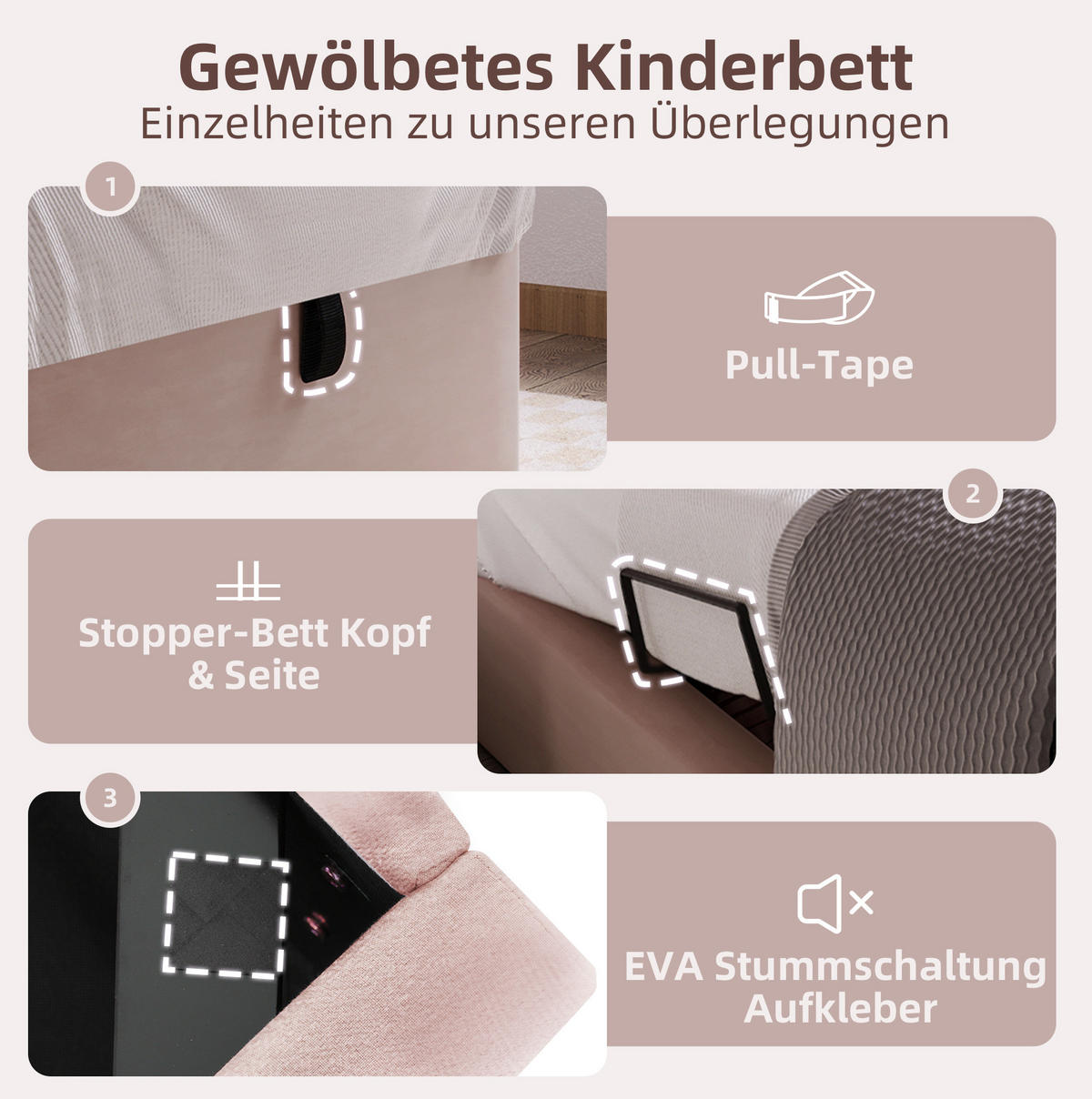 POLSTERBETT 90/200 cm Rosa mit Hydraulik und Lattenrost ohne Matratze - Rosa, Textil (90/200cm) - MIVRAY
