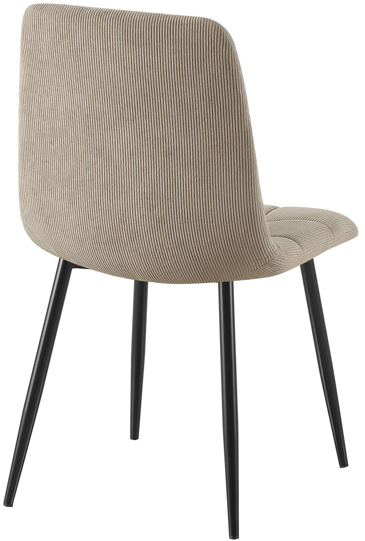 ESSZIMMERSTUHL 2 Cord Taupe - Taupe/Schwarz, Textil/Metall (45/84/55cm) - CLP