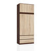 KLEIDERSCHRANK Dunkelbraun, Eiche Sonoma 234/90/51 - Dunkelbraun/Sonoma Eiche, Holzwerkstoff (90/234/51cm) - RAUMHIRSCH FURNITURE