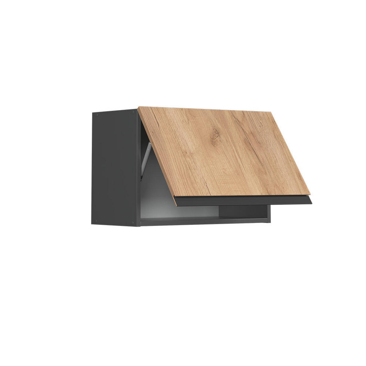 HÄNGESCHRANK R-Line Goldkraft Eiche 60 cm J-Shape, flach - Anthrazit/Eiche Wotan, Holzwerkstoff (60/40/31cm) - Vicco