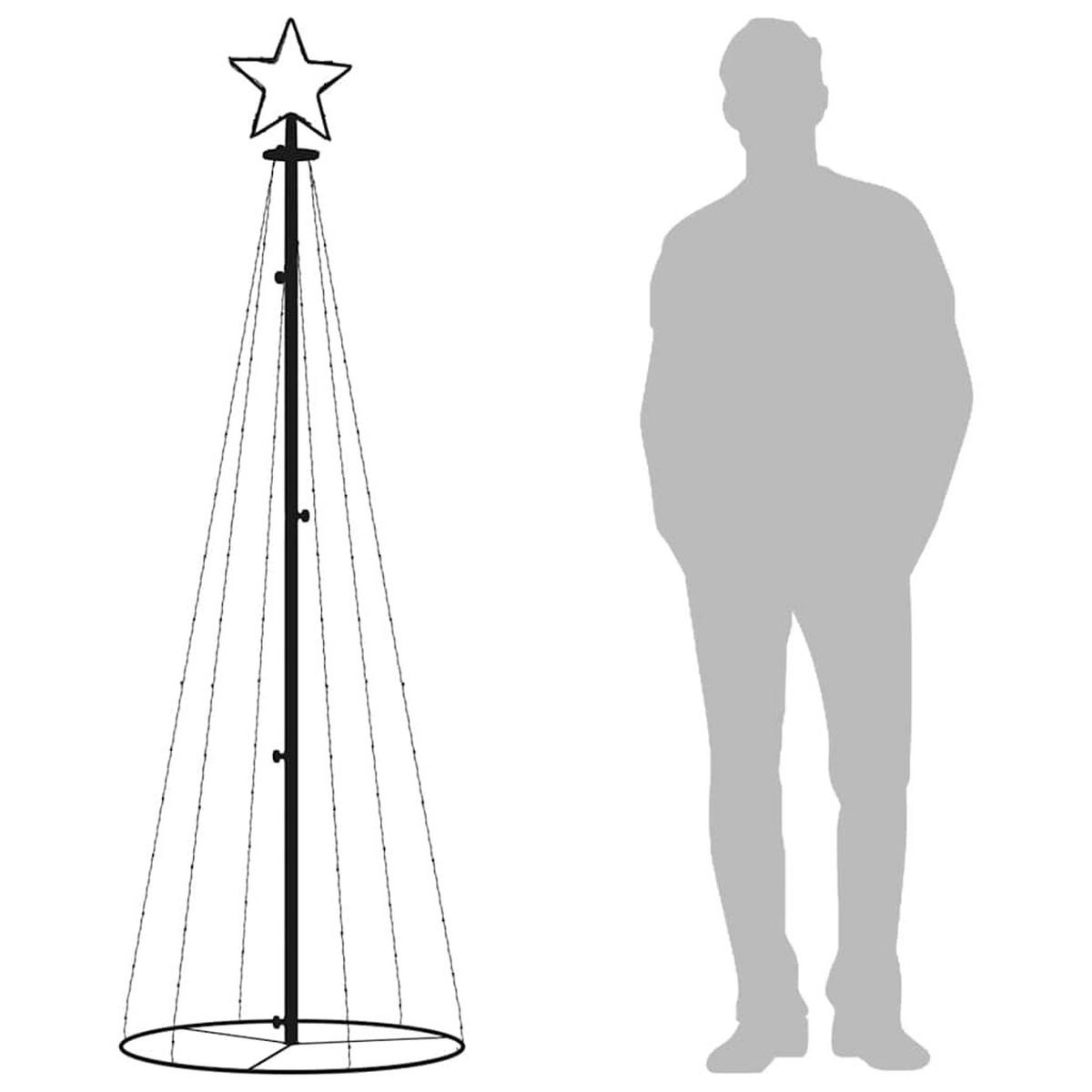 WEIHNACHTSBAUM Kegelform Warmweiss 108 Leds 70/180 Cm - Weiß, Metall (180cm) - vidaXL