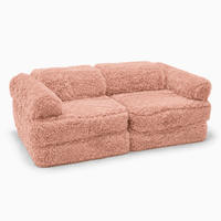 KINDERSOFA Mammoth 6-teilig flauschig - Hellrosa, Textil (120/25/60cm) - MeowBaby